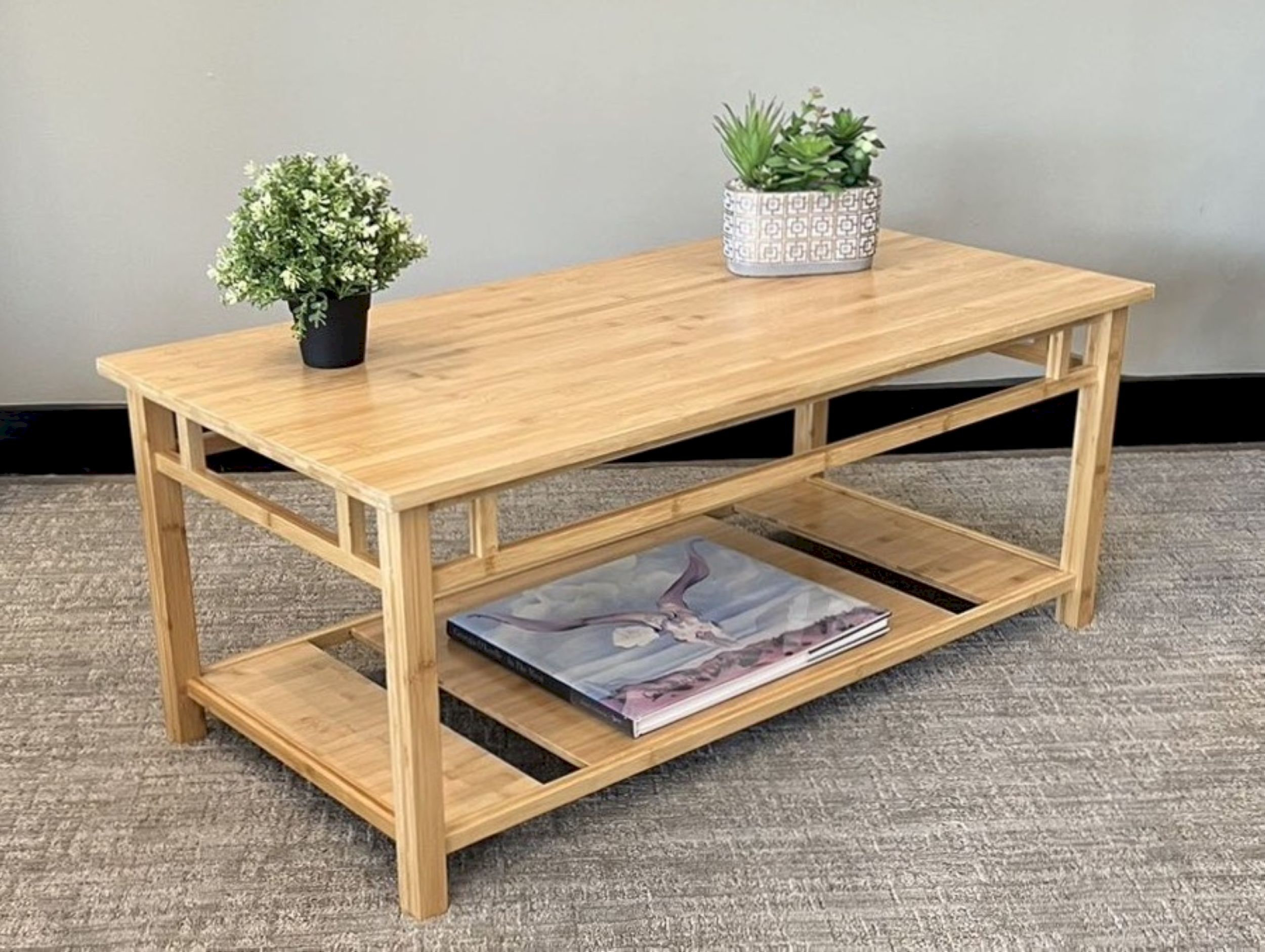 その他 ZINRO COFFEE TABLE Union Rustic Zen Coffee Table with Bottom Shelf | Wayfair